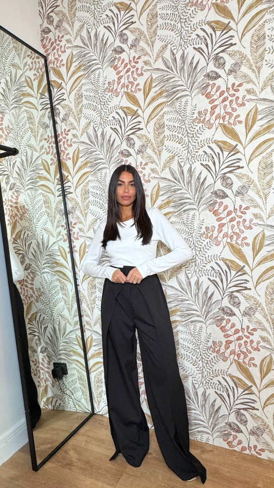 PANTALON A REVERS NOIR