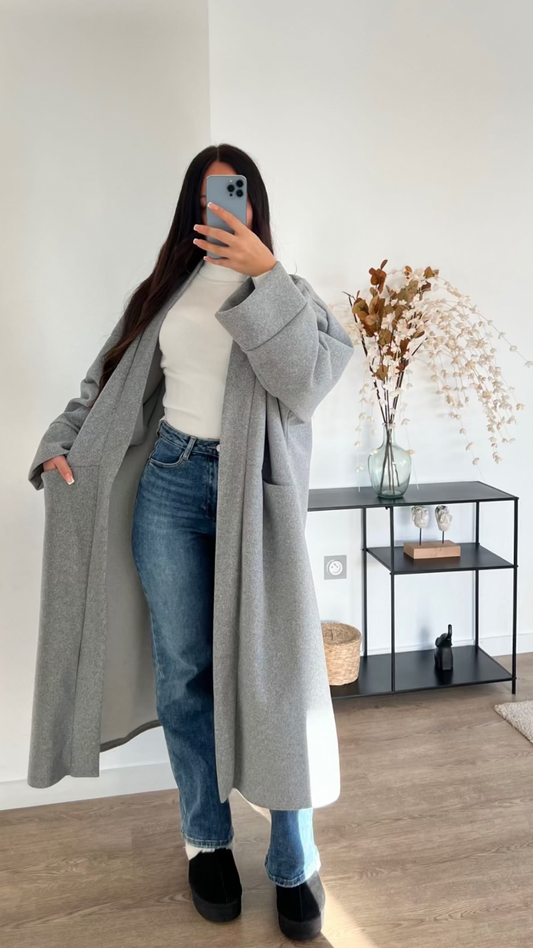 MANTEAU LONG GRIS