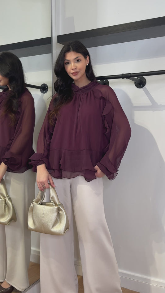 BLOUSE A FROUFROU PRUNE