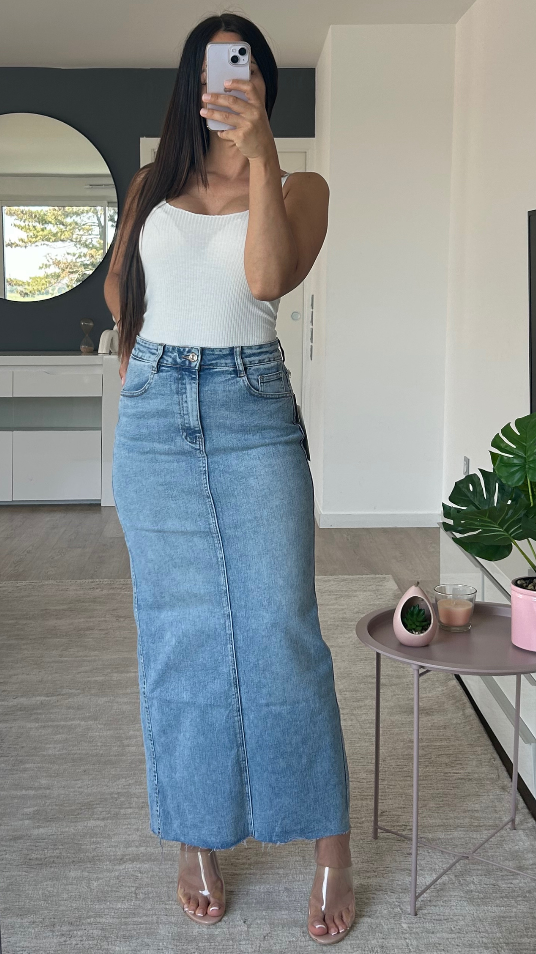 JUPE EN JEANS LONGUE